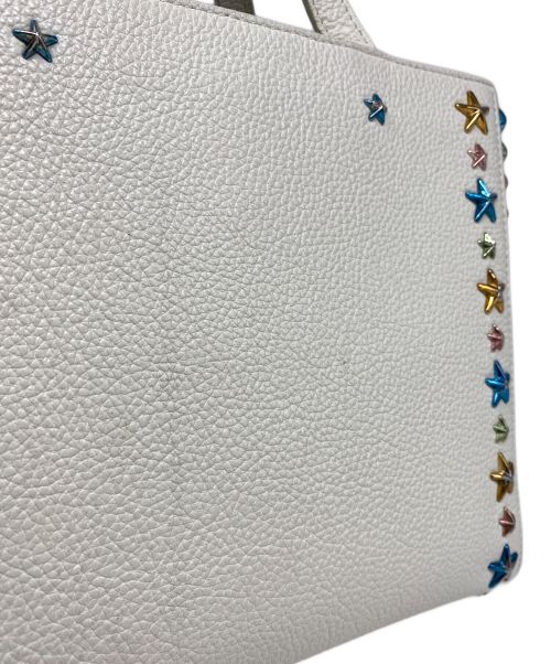 JIMMY CHOO（ジミーチュウ）JIMMY CHOO (ジミーチュウ) ペガシスタッズ2WAYバッグ ホワイトの古着・服飾アイテム