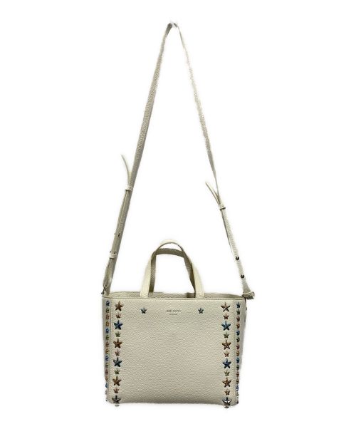 JIMMY CHOO（ジミーチュウ）JIMMY CHOO (ジミーチュウ) ペガシスタッズ2WAYバッグ ホワイトの古着・服飾アイテム