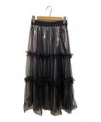 HAREハレ）の古着「チュールレイヤードスカート」｜ブラック