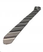 Thom Browneトムブラウン）の古着「KNIT TIE IN PEPP STRIPE JACQUARD SILK」｜グレー