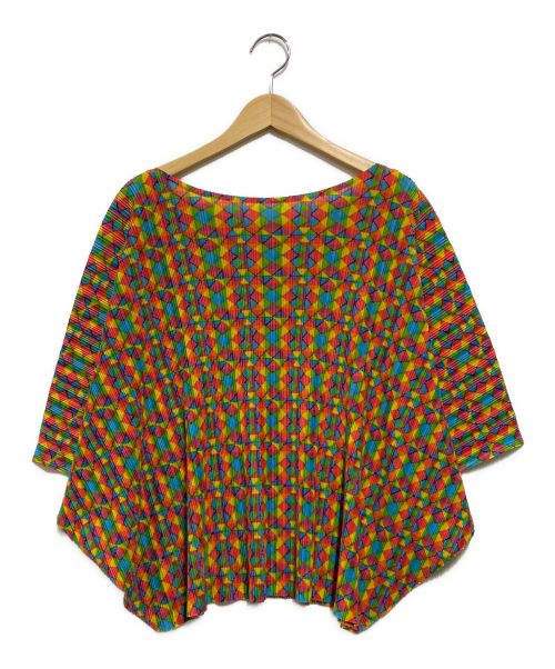 PLEATS PLEASE（プリーツプリーズ）PLEATS PLEASE (プリーツプリーズ) ドルマンプリーツカットソー マルチカラー サイズ:3の古着・服飾アイテム