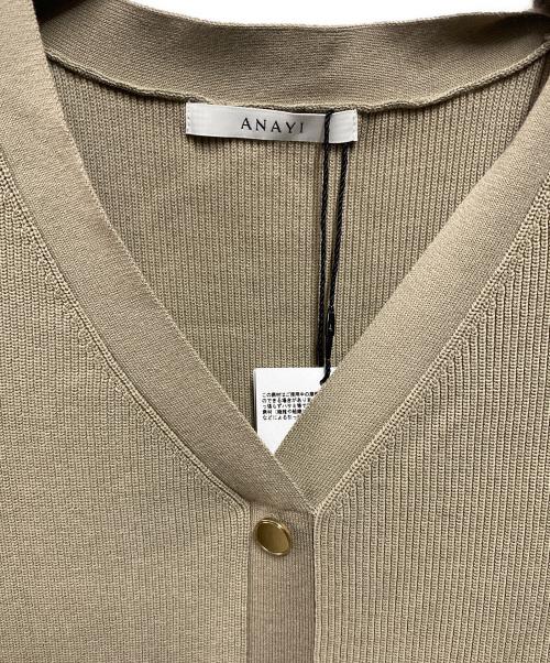 ANAYI（アナイ）ANAYI (アナイ) レーヨンナイロンカタアゼペプラムニットワンピース ベージュ サイズ:38 未使用品の古着・服飾アイテム