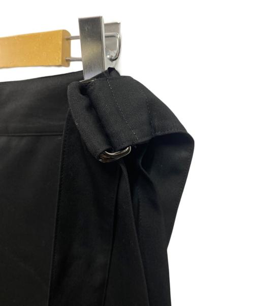 Ujoh（ウジョー）Ujoh (ウジョー) ウールギャバジンラップスカート ブラック サイズ:SIZE3の古着・服飾アイテム