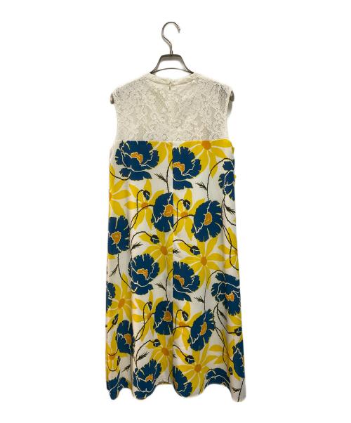 GRACE CONTINENTAL（（グレースコンチネンタル）GRACE CONTINENTAL (（グレースコンチネンタル) フラワーレースフリルワンピース イエロー×ホワイト サイズ:38の古着・服飾アイテム
