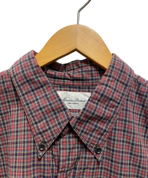 Marvine Pontiak Shirt Makers（マーヴィンポンティアックシャツメイカーズ）Marvine Pontiak Shirt Makers (マーヴィンポンティアックシャツメイカーズ) チェック柄ボタンダウンシャツ レッド サイズ:ONE SIZEの古着・服飾アイテム