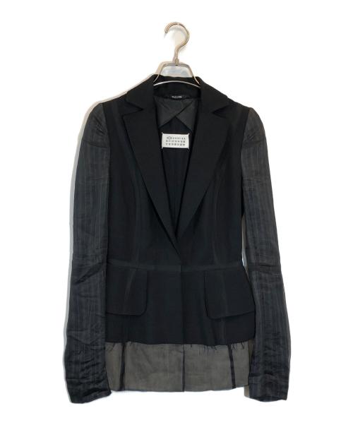 Maison Margiela（メゾンマルジェラ）Maison Margiela (メゾンマルジェラ) 切替テーラードジャケット ブラック サイズ:Mの古着・服飾アイテム