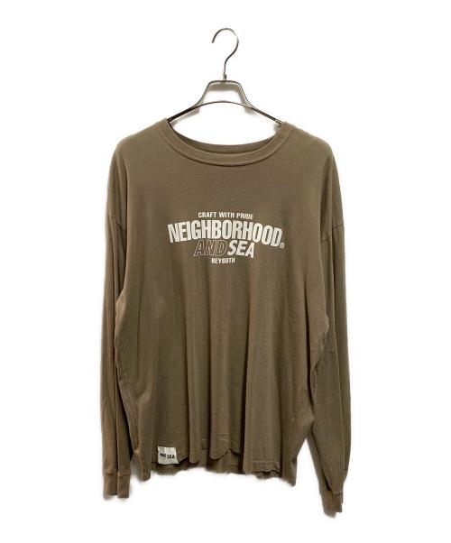 NEIGHBORHOOD（ネイバーフッド）NEIGHBORHOOD (ネイバーフッド) WIND AND SEA (ウィンダンシー) ロゴプリントL/S Tee ブラウン サイズ:XLの古着・服飾アイテム