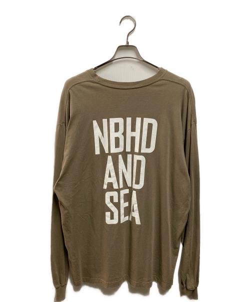 NEIGHBORHOOD（ネイバーフッド）NEIGHBORHOOD (ネイバーフッド) WIND AND SEA (ウィンダンシー) ロゴプリントL/S Tee ブラウン サイズ:XLの古着・服飾アイテム