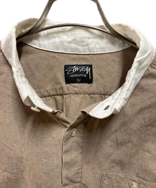 stussy（ステューシー）stussy (ステューシー) 00'sロングスリーブシャツ ブラウン サイズ:Ⅼの古着・服飾アイテム