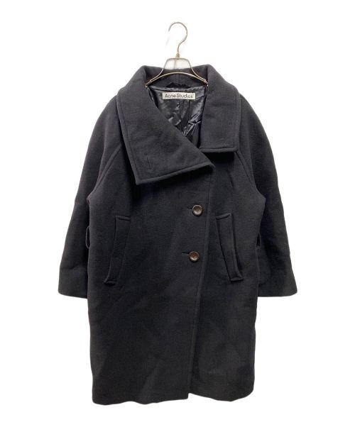 Acne studios（アクネ ストゥディオズ）Acne studios (アクネ ストゥディオス) ファネルネックウールコート ブラック サイズ:32の古着・服飾アイテム