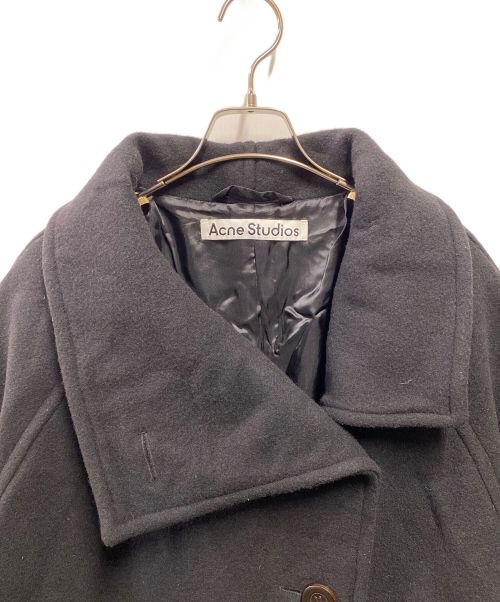 Acne studios（アクネ ストゥディオズ）Acne studios (アクネ ストゥディオス) ファネルネックウールコート ブラック サイズ:32の古着・服飾アイテム