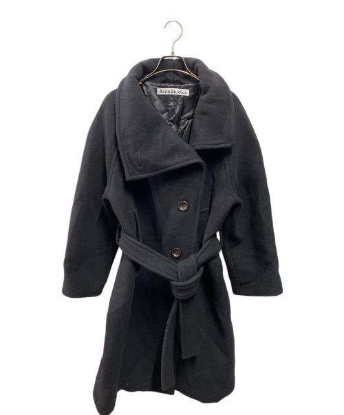 Acne studios（アクネ ストゥディオズ）Acne studios (アクネ ストゥディオス) ファネルネックウールコート ブラック サイズ:32の古着・服飾アイテム