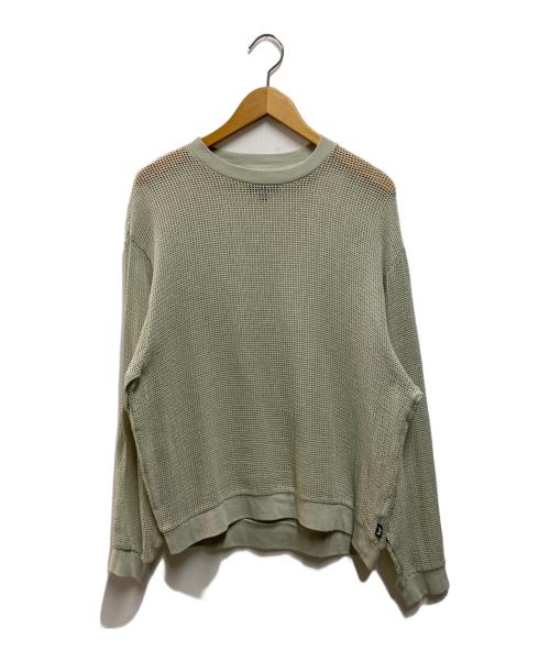 stussy（ステューシー）stussy (ステューシー) Cotton Mesh  crew グリーン サイズ:Ｓの古着・服飾アイテム