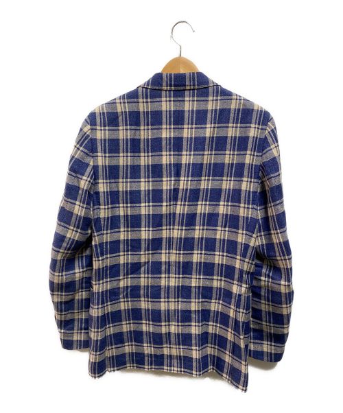 LARDINI（ラルディーニ）LARDINI (ラルディーニ) ウールリネンアンコンジャケット ブルー サイズ:46の古着・服飾アイテム