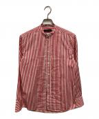 CABAN×THOMAS MASONキャバン×トーマスメイソン）の古着「ストライプバンドカラーシャツ」｜レッド