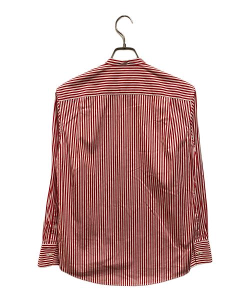 CABAN（キャバン）CABAN (キャバン) THOMAS MASON (トーマスメイソン) ストライプバンドカラーシャツ レッド サイズ:Ｓの古着・服飾アイテム