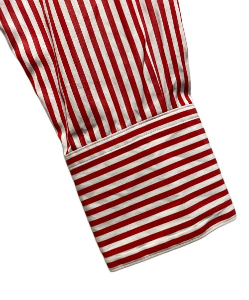 CABAN（キャバン）CABAN (キャバン) THOMAS MASON (トーマスメイソン) ストライプバンドカラーシャツ レッド サイズ:Ｓの古着・服飾アイテム