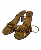 LOUIS VUITTONルイ ヴィトン）の古着「ダミエストラップサンダル」｜ブラウン