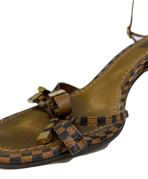 LOUIS VUITTON（ルイ ヴィトン）LOUIS VUITTON (ルイ ヴィトン) ダミエストラップサンダル ブラウン サイズ:38 1/2の古着・服飾アイテム