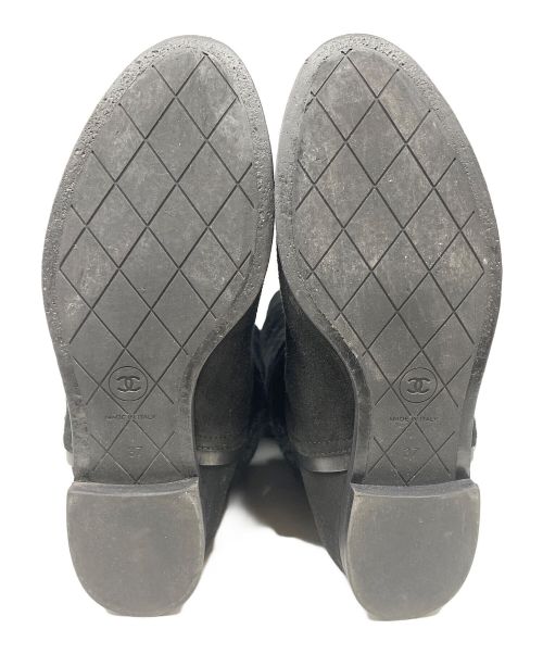 CHANEL（シャネル）CHANEL (シャネル) ココマークスウェードファーロングブーツ ブラック サイズ:37の古着・服飾アイテム