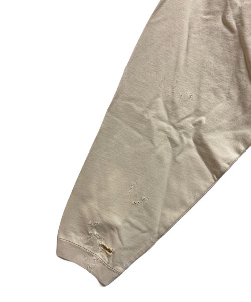 ISAMU KATAYAMA BACKLASH（イサムカタヤマ･バックラッシュ）ISAMU KATAYAMA BACKLASH (イサムカタヤマ・バックラッシュ) Resurrection (レザレクション) コットン天竺製品染めダメージ加工ロングスリーブ ベージュ サイズ:Sの古着・服飾アイテム