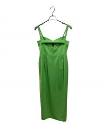 Ameri（アメリ）の古着「MEDI LAYERED SUSPENDER I LINE SKIRT」｜グリーン