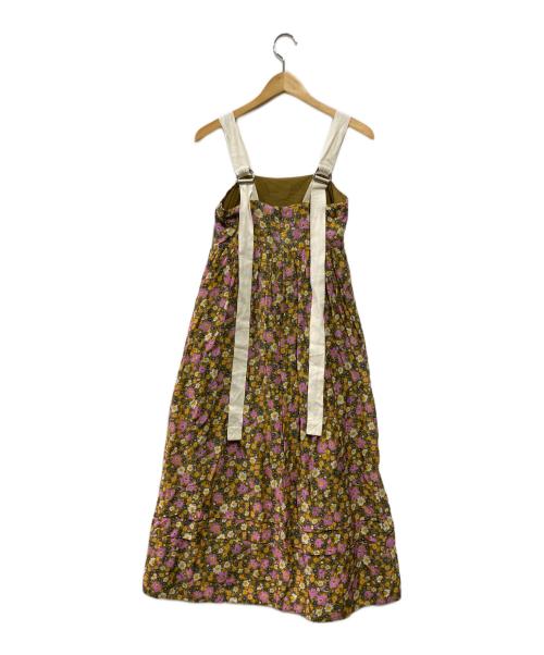 LEE MATHEW（リー・マシュー）LEE MATHEW (リー・マシュー) Demi-Luxe Beams (デミルクス ビームス) 別注フローラルプリントドレス ブラウンの古着・服飾アイテム