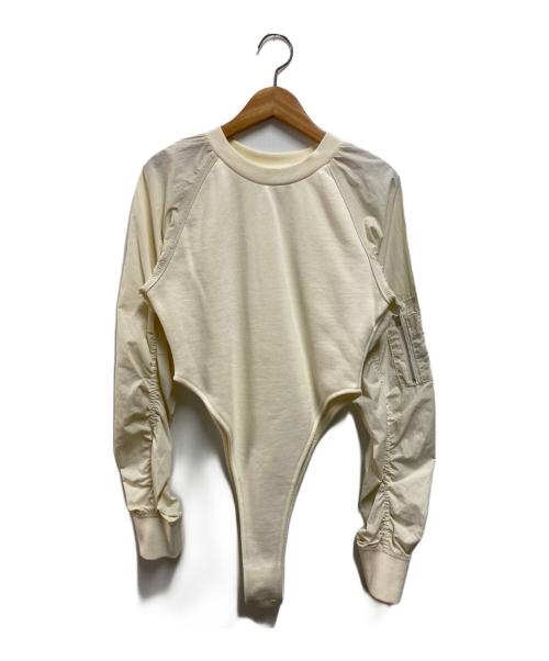 moussy（マウジー）moussy (マウジー) MA-1 DOCKING ボディスーツ アイボリー サイズ:FREEの古着・服飾アイテム