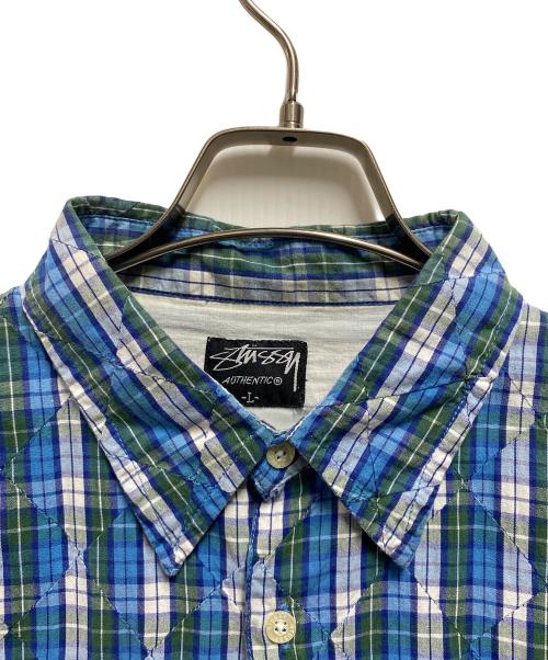 stussy（ステューシー）stussy (ステューシー) 00sチェックシャツ ブルー サイズ:Ⅼの古着・服飾アイテム