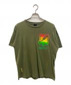 stussyステューシー）の古着「プリントTシャツ」｜カーキ