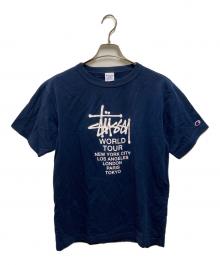 stussy×Champion（ステューシー×チャンピオン）の古着「Tシャツ」｜ネイビー