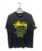 stussyステューシー）の古着「プリントTシャツ」｜ブラック