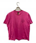 stussy×MINOTAUR×NEROLIステューシー×ミノトール×ネロリ）の古着「スカル プリントTシャツ」｜ピンク