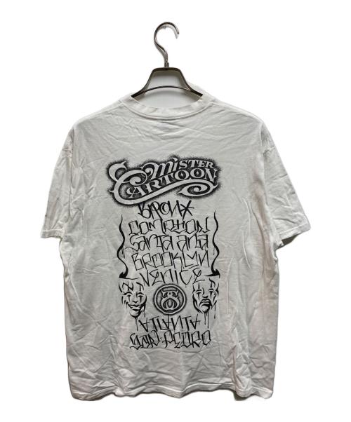 stussy（ステューシー）stussy (ステューシー) Mr.Cartoon World Tour Tee ホワイト サイズ:Ⅼの古着・服飾アイテム