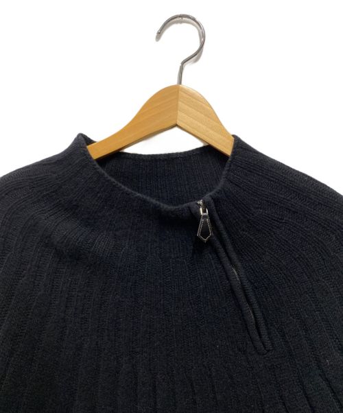 HERMES（エルメス）HERMES (エルメス) カシミヤハイネックハーフジップニット ブラック サイズ:サイズ詳細参照の古着・服飾アイテム