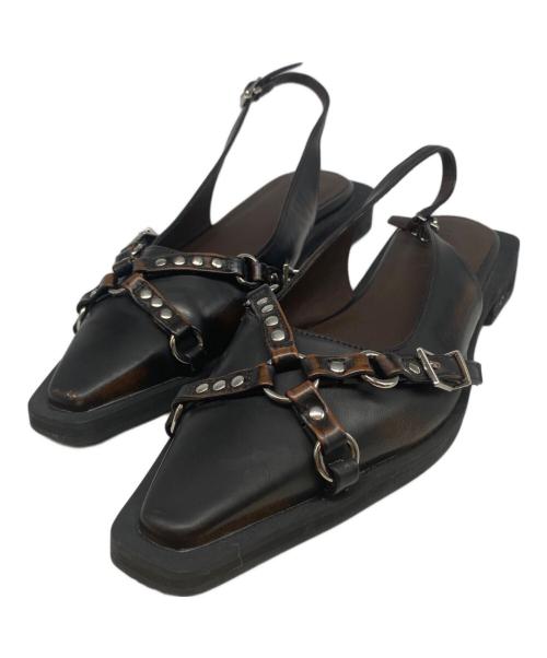 moussy（マウジー）moussy (マウジー) HARNESS SLINGBACK ブラウン サイズ:Ｌの古着・服飾アイテム