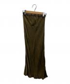 Mes Demoiselles...メドモワゼル）の古着「プリントサテンスカート LERMA」｜オリーブ