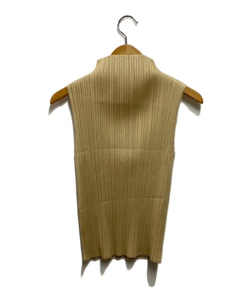 PLEATS PLEASE（プリーツプリーズ）PLEATS PLEASE (プリーツプリーズ) ノースリーブプリーツブラウス ベージュ サイズ:3の古着・服飾アイテム
