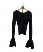 PRANK PROJECTプランクプロジェクト）の古着「ベルスリーブニットトップ」｜ブラック