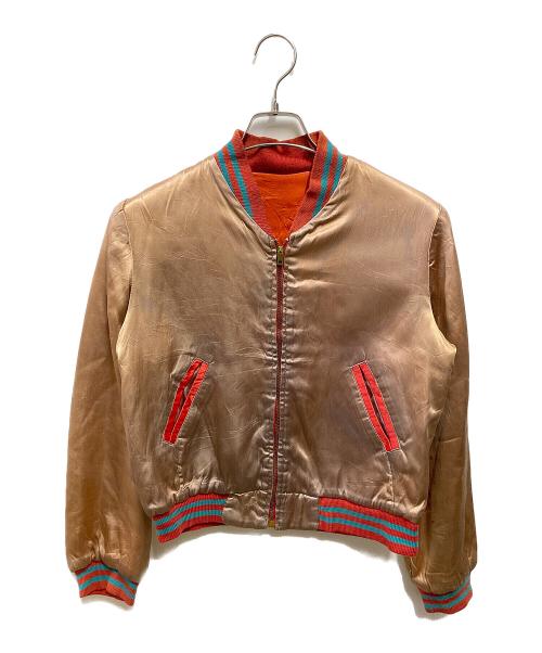 HAPPY LEGS（ハッピーレッグス）HAPPY LEGS (ハッピーレッグス) 70's 別珍 サテン リバーシブル スカジャン レッド サイズ:Ⅼの古着・服飾アイテム