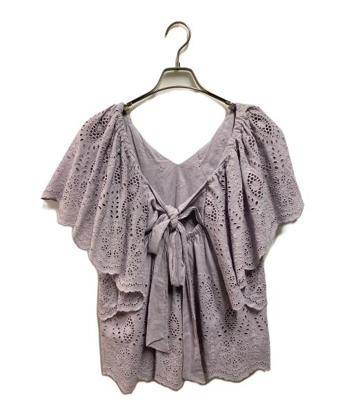 Venit（ヴェニット）Venit (ヴェニット) カットワークブラウス パープル サイズ:38 未使用品の古着・服飾アイテム