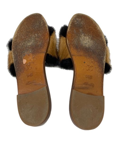 LOUIS VUITTON（ルイ ヴィトン）LOUIS VUITTON (ルイ ヴィトン) ファーサンダル ブラウン サイズ:36　1/2の古着・服飾アイテム