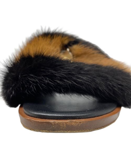 LOUIS VUITTON（ルイ ヴィトン）LOUIS VUITTON (ルイ ヴィトン) ファーサンダル ブラウン サイズ:36　1/2の古着・服飾アイテム