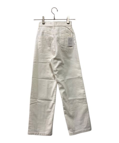 YANUK（ヤヌーク）YANUK (ヤヌーク) WIDE STRAIGHT PANTS ホワイト サイズ:22の古着・服飾アイテム