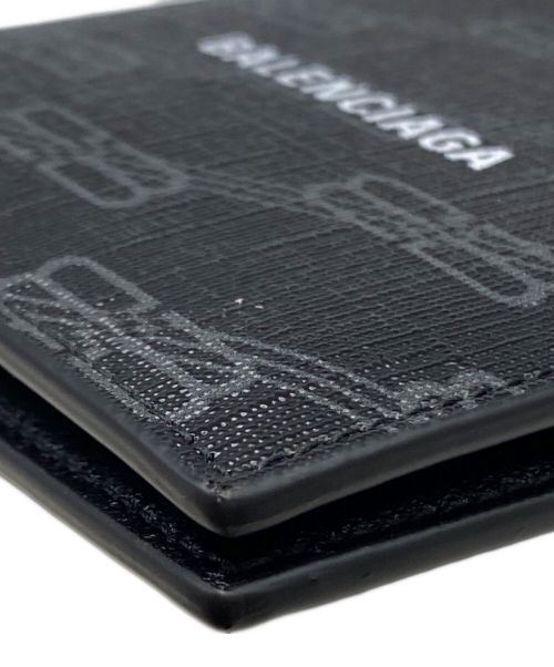 BALENCIAGA（バレンシアガ）BALENCIAGA (バレンシアガ) BBモノグラム二つ折り財布 ブラックの古着・服飾アイテム