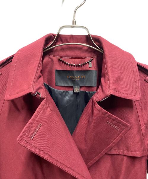 COACH（コーチ）COACH (コーチ) ショートトレンチコート レッド サイズ:Sの古着・服飾アイテム