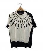 NEIL BARRETTニールバレット）の古着「スラントサンダーボルトTシャツ」｜ブラック