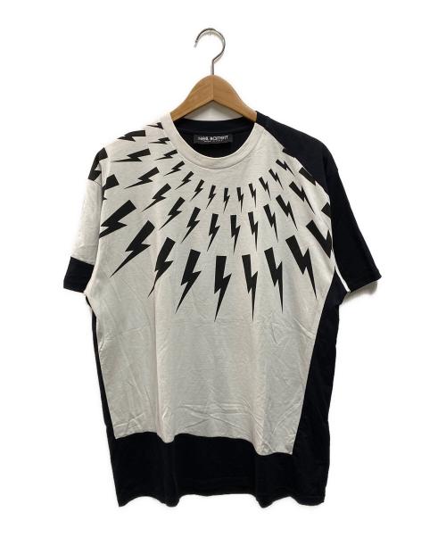 NEIL BARRETT（ニールバレット）NEIL BARRETT (ニールバレット) スラントサンダーボルトTシャツ ブラック サイズ:Mの古着・服飾アイテム