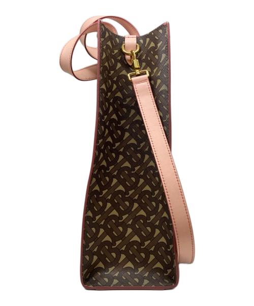 BURBERRY（バーバリー）BURBERRY (バーバリー) TBモノグラム2WAYトートバッグ ブラウン×ピンクの古着・服飾アイテム