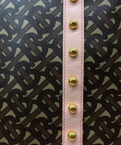 BURBERRY（バーバリー）BURBERRY (バーバリー) TBモノグラム2WAYトートバッグ ブラウン×ピンクの古着・服飾アイテム